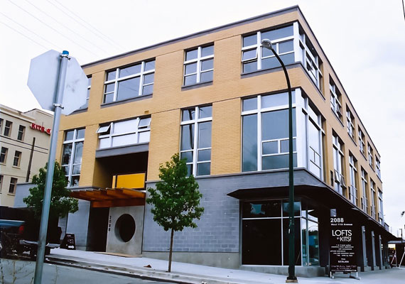 2088 West 11th Avenue, Kitsilano. New wood frame and brick construction. 19 residential + retail.